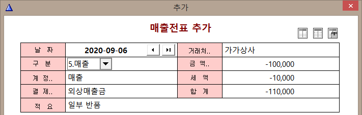 매출반품